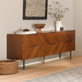 Nera Walnut 6-Drawer Low Double Dresser