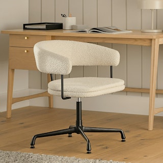 Renna Ivory Bouclé Office Chair