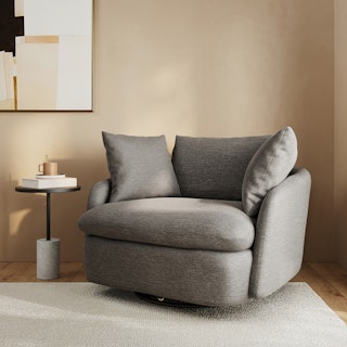 Leigh Silver Gray Grand Swivel Chair