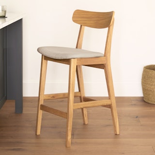 Ecole Welsh Taupe Oak Counter Stool